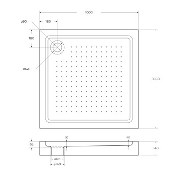Акриловый поддон BelBagno TRAY-BB-A-100-15-W