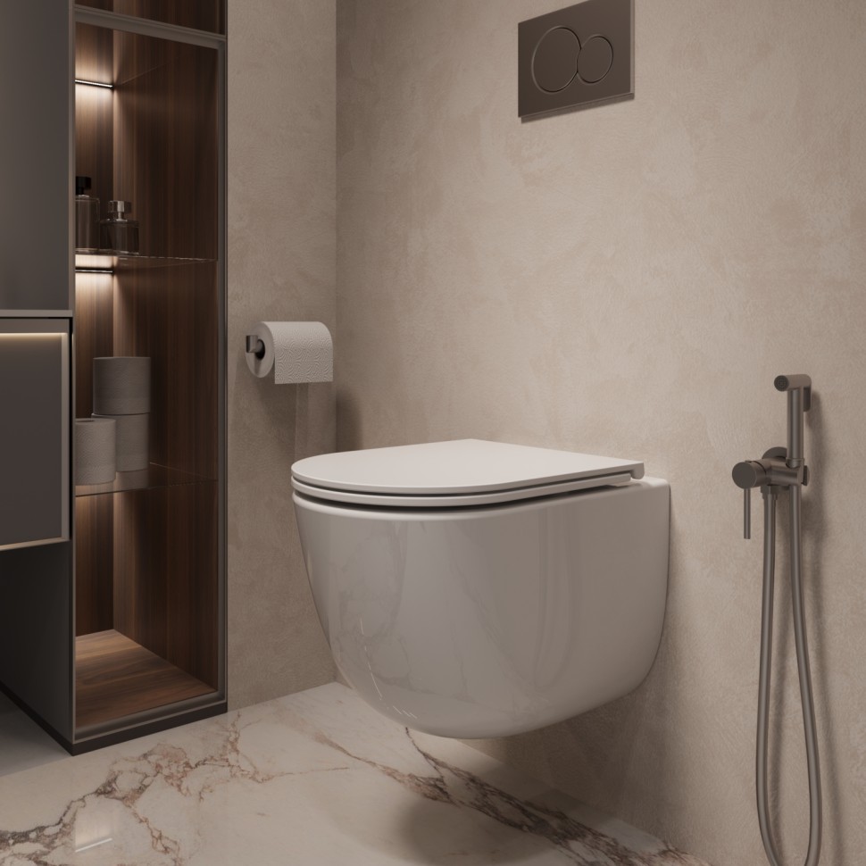 Унитаз подвесной Интэро (Intero) VT1-57TFS Торнадо, цвет белый, ультратонкое микролифт сиденье