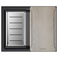 Мойка LUMI-MULTI SINK 55 UNI, IT-GRANIT, LU-MULTI 55-BLM, черный, 550х450, Paulmark