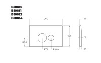 Кнопка смыва BelBagno BB084NERO, чёрная матовая