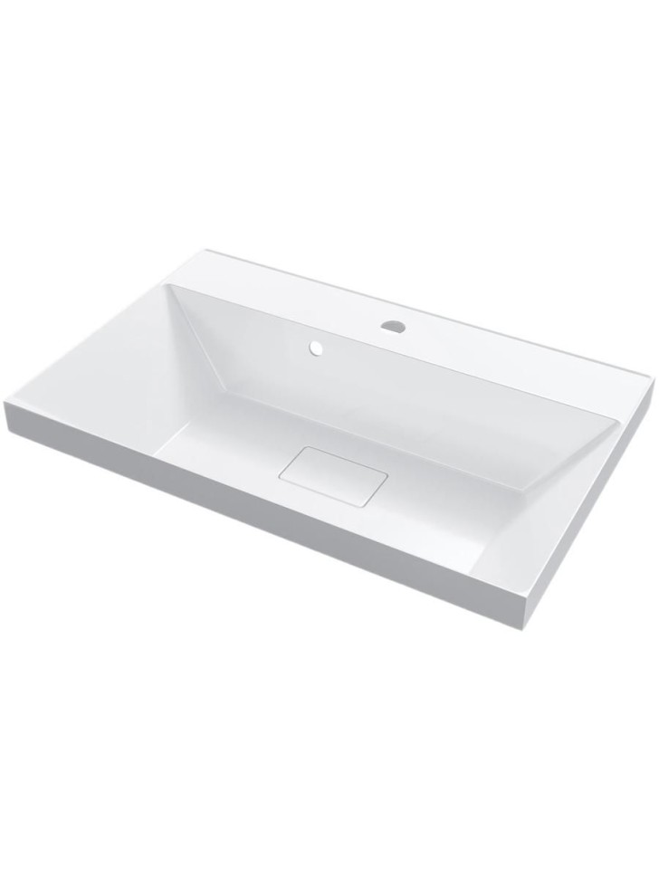 Раковина для ванной 70 см, Uperwood Classic New, белая глянцевая, с накладкой для слива