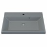 Раковина для ванной 80 см, Uperwood Classic Quartz, кварцевая, серая матовая, платина