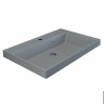 Раковина для ванной 80 см, Uperwood Classic Quartz, кварцевая, серая матовая, платина