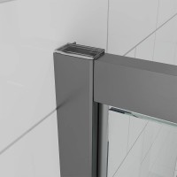 Душевой угол Veconi Ottimo P30SP GR, 700х1000х1900 графит брашинг, стекло тонированное матовое