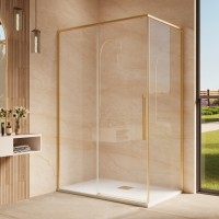 Душевой уголок Ультима (Ultima) VSR-7UL9013CLG, 1300*900, брашированное золото, стекло прозрачное