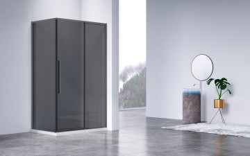 Душевой уголок Слим-Н (Слим-Н (Slim-N)) VSR-4SN9012CGGM, 1200*900, вороненая сталь, стекло тонированное