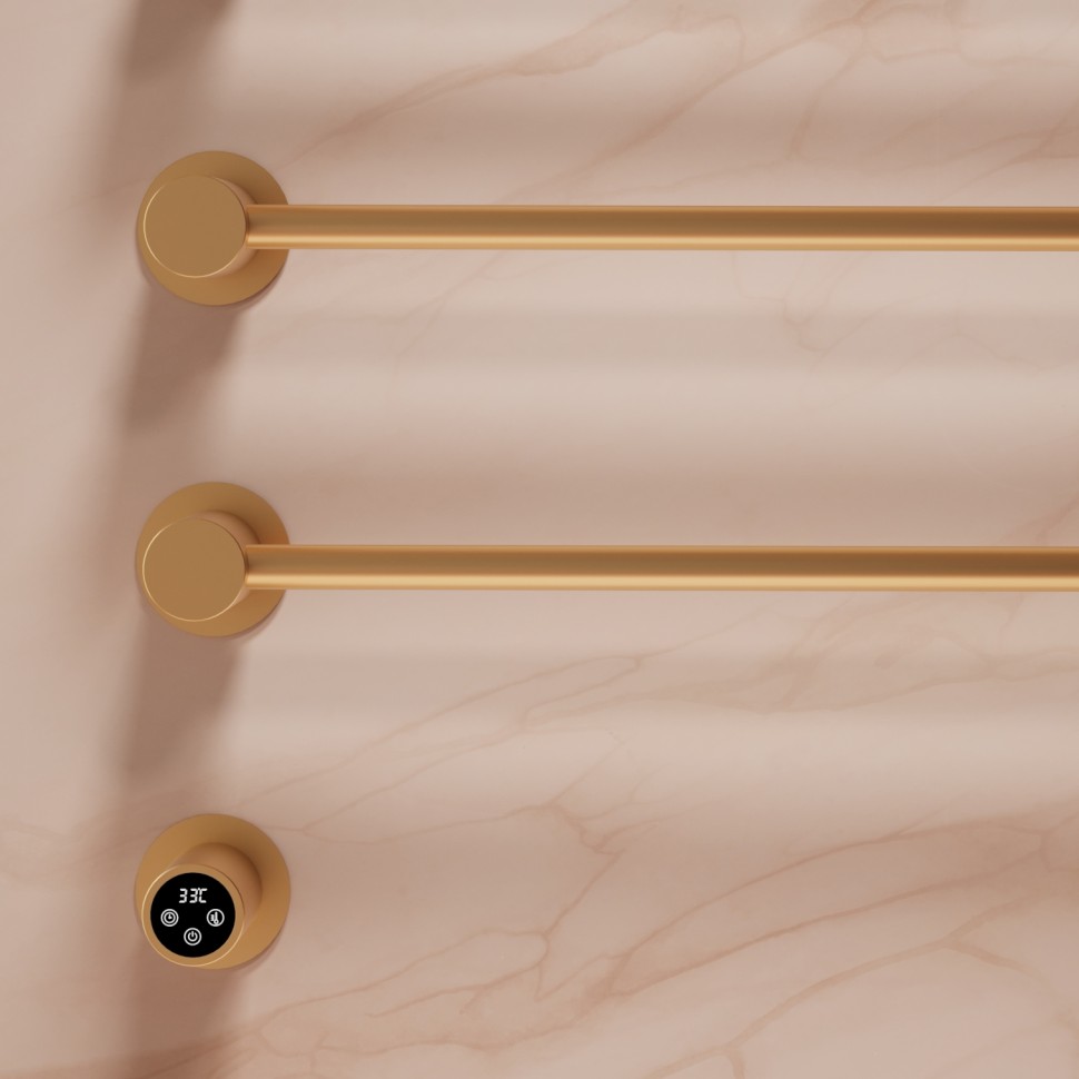 Полотенцесушитель электрический Vincea VTD-2H1BG, брашированное золото, таймер