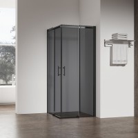 Душевой угол Veconi Rovigo RV-50B, 1100х800х1950,черный, стекло тонированное