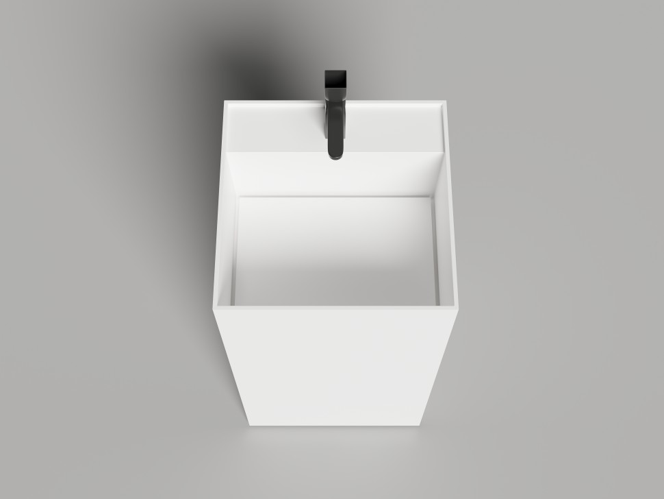 Раковина напольная ARMONIA SQUARE TOP 01  без отверстия под смеситель 450х450х900 S-Stone Матовое