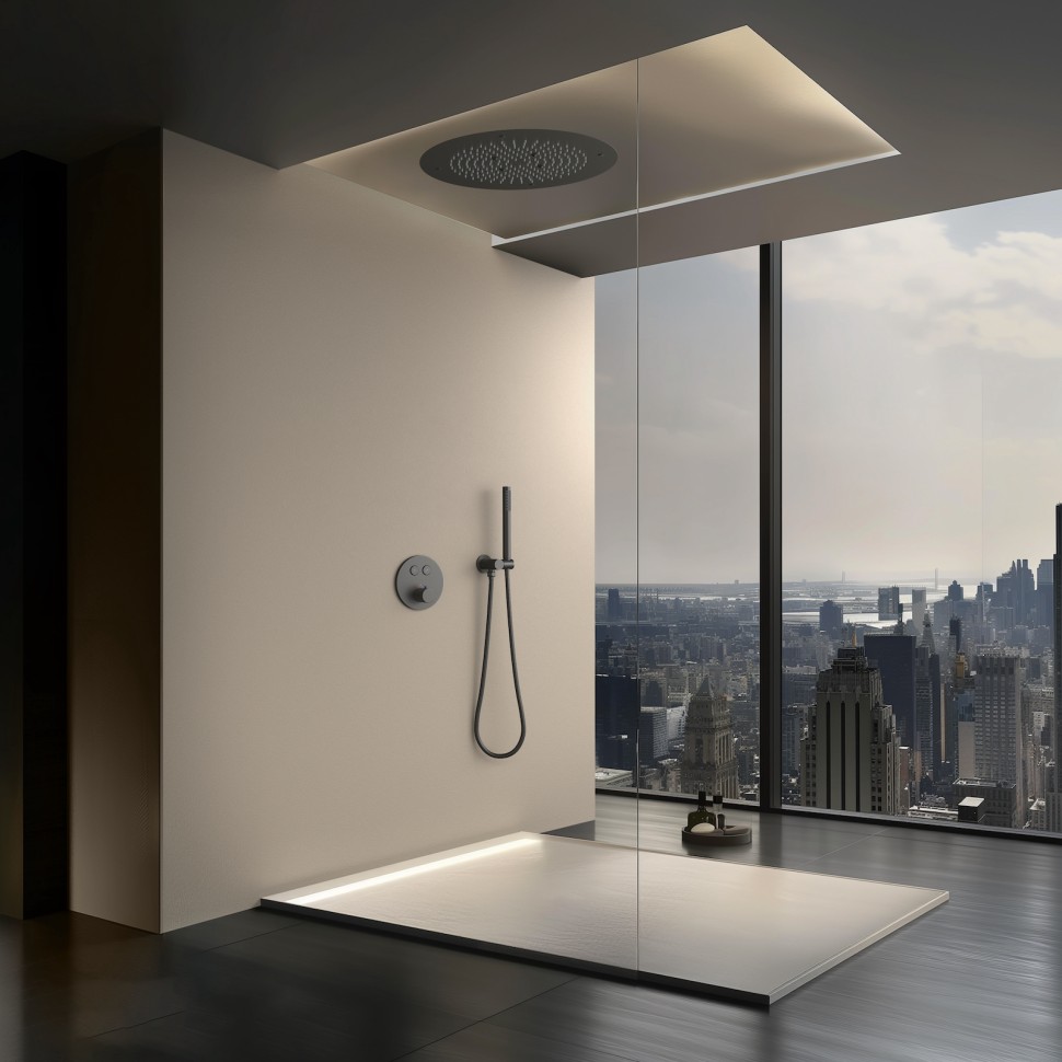 Душевая система встроенная с термостатом Timo Saona SX-2370/18SM черное золото