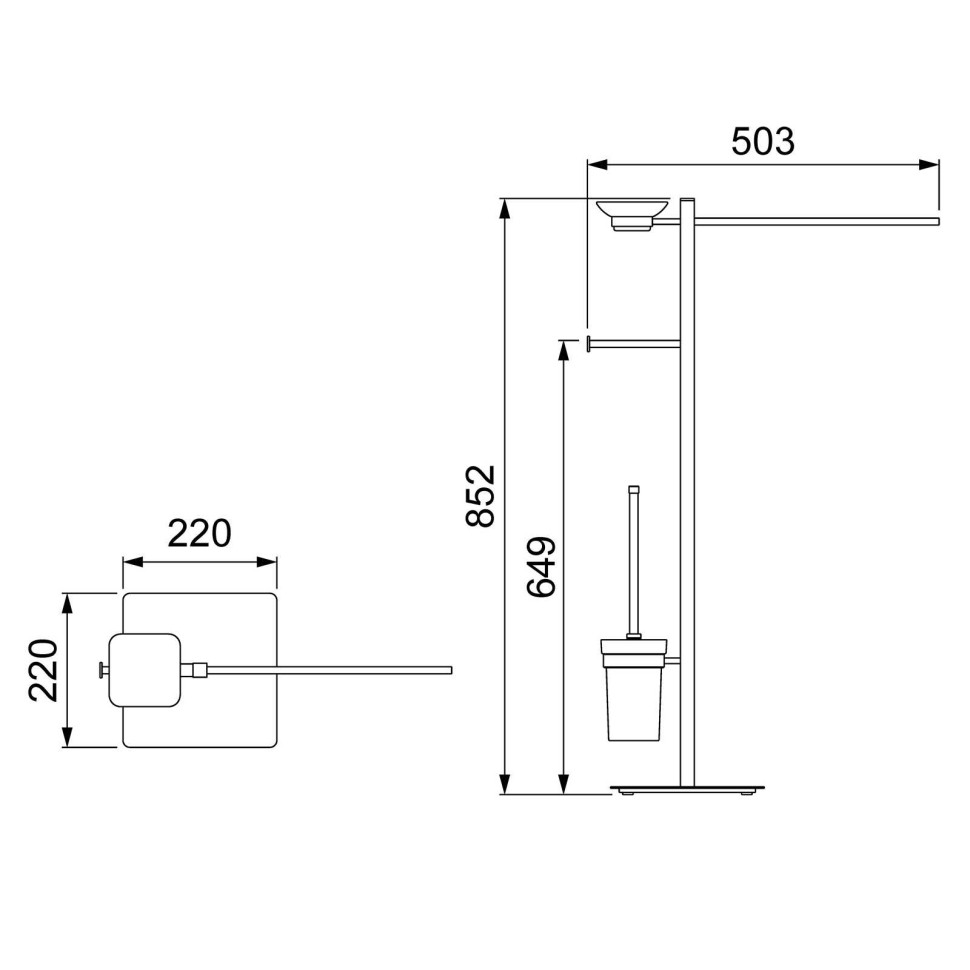 Стойка в ванную комнату Timo Selene 14085/03 черный