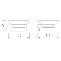 AQM7314GM Tivoli Мыльница латунь/матовое стекло, металл