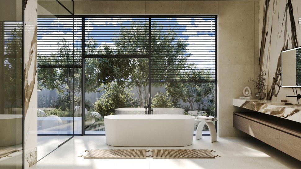 Ванна из искусственного камня ABBER Stein AS9614 белая матовая