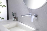 Смеситель ABBER Weiss Insel AF8082W для раковины скрытого монтажа, белый-хром