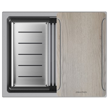 Мойка LUMI-MULTI SINK 55 UNI, IT-GRANIT, LU-MULTI 55-GRM, серый металлик, 550х450, Paulmark