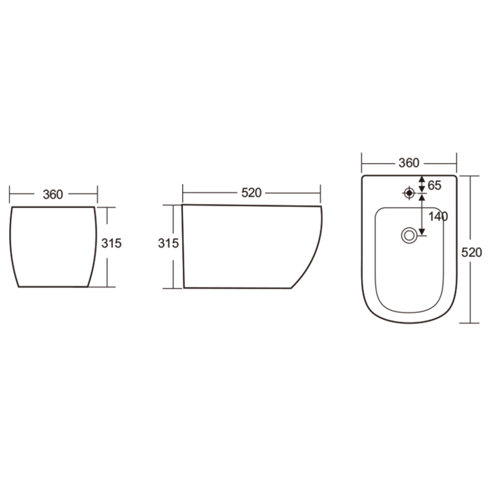 Биде IBERICA BLANCA BILBAO BIDE глянцевый белый (IB.BLA.B12)