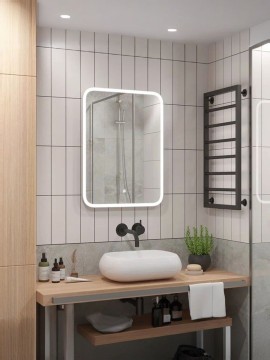 Зеркало для ванной с подсветкой Uperwood Foster 60х80 см, прямоугольное, сенсор/антизапотевание