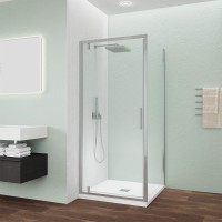 Душевой угол Veconi Ottimo P30SP CH, 700х700х1900 хром, стекло прозрачное