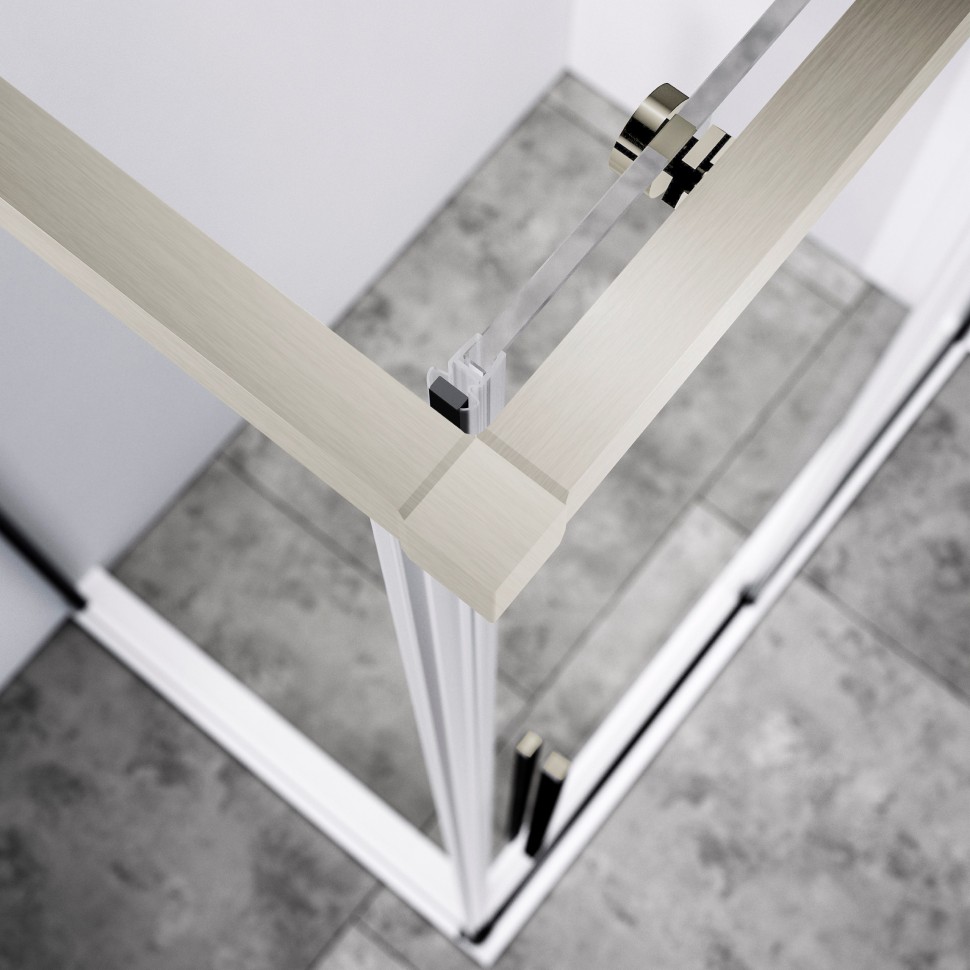 Душевой уголок Слим-Н (Slim-N) VSR-4SN9012CLBN, 1200*900, брашированный никель, стекло прозрачное
