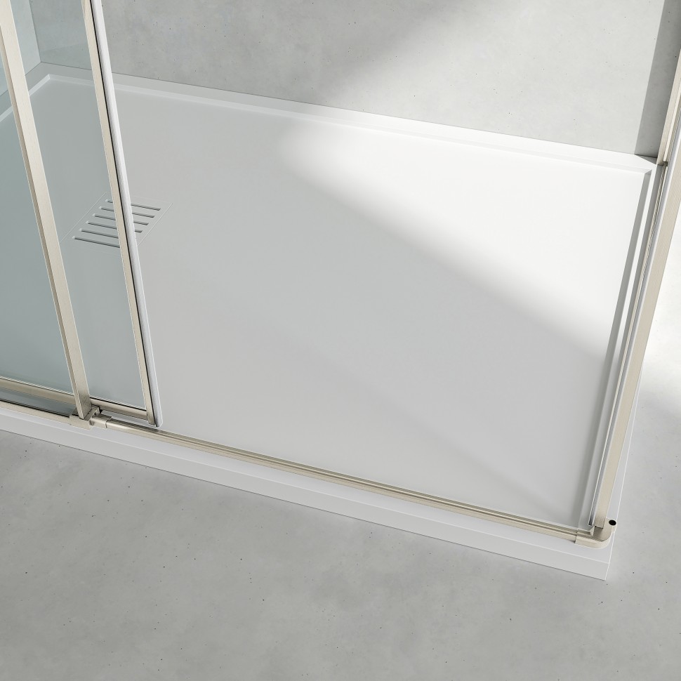 Душевой уголок Слим-Н (Slim-N) VSR-4SN9012CLBN, 1200*900, брашированный никель, стекло прозрачное
