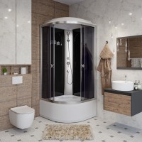 Душевая кабина Niagara Eco E80/40/TN (80х80х215) высокий поддон(40см),стекло тонированное,4 места