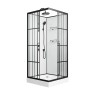 Душевая кабина Niagara Standart ST90/15QL/KL/BKT (90х90х225) низкий поддон(15см),черный,стекло прозрачное,3 места
