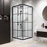 Душевая кабина Niagara Standart ST90/15QL/KL/BKT (90х90х225) низкий поддон(15см),черный,стекло прозрачное,3 места