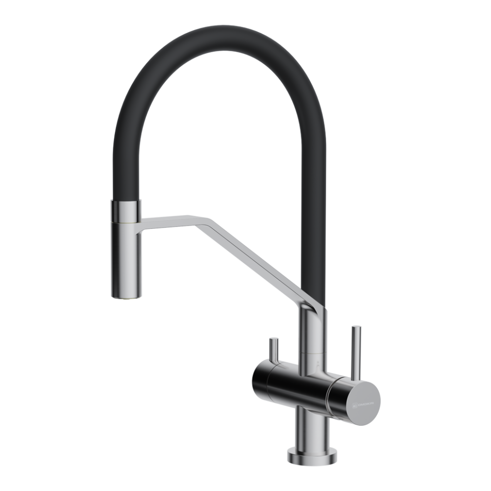 Смеситель для кухни Omoikiri Akeno BN-BL латунь/нержавеющая сталь/черный