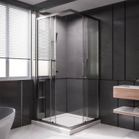 Душевой угол Veconi Premium Trento PTC-20GR, 1200Х900x2000, брашированный графит, стекло прозрачное