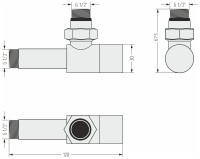 Вентиль угловой под шестигранник (G 1/2&quot; НР х G 1/2&quot; НР)