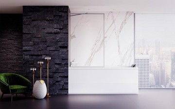 Шторка на ванну Veconi Palau PL-85, 800x1500, хром, стекло прозрачное New