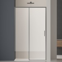 Душевая дверь Софт 2 (Soft 2) VDS-3SO2100CLGM, 1000, вороненая сталь, стекло прозрачное