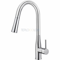 Смеситель для кухни, с выдвижным изливом - 2 вида струй