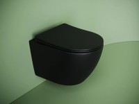 Подвесной унитаз CERAMICANOVA Uno смыв Торнадо 490x360x360 черный матовый
