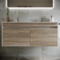 Тумба подвесная SANCOS Smart 1190х450х500, 4 ящика оснащенными доводчиками, дуб бардолино/белый , арт. SM120-2E