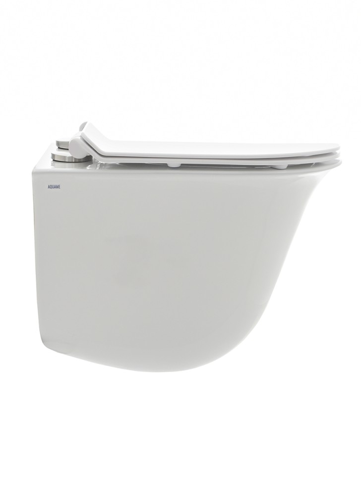 AQM2005 Унитаз подвесной с сиденьем SoftClose, технология смыва Rimless, скрытый крепеж. 485x360x360