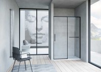 Душевая дверь Slim Soft VDS-1SS120CLB, 1200, черный, стекло прозрачное
