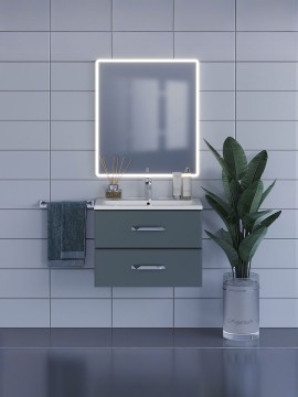 Зеркало для ванной с подсветкой Uperwood Foster 70х80 см, прямоугольное, сенсор/антизапотевание