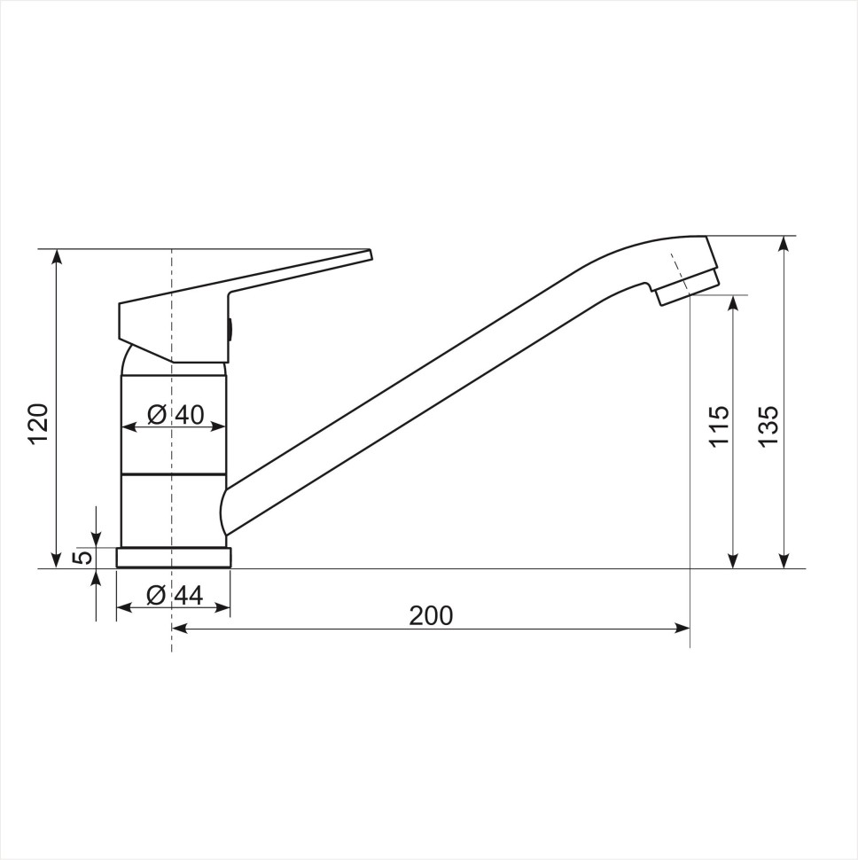 Смеситель для кухни низкий Uperwood ECON UPD-001-01, белыйатовый