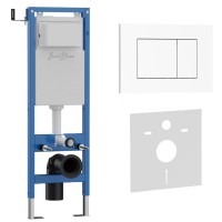 Комплект 2в1 IBERICA BLANCA инсталляция SILENCIO MINI, кнопка смыва ESTI-S белый глянцевый (IB.001M.855)