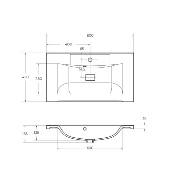 Раковина из литьевого мрамора BelBagno BB800/450-LV-MR-PR