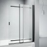 Шторка на ванну Veconi Palau PL-88B, 1000x1400, черный, стекло прозрачное