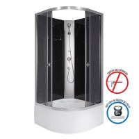 Душевая кабина Niagara Eco E90/40/TN/BK (90х90х195) высокий поддон(40см),стекло тонированное,4 места