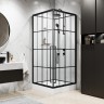Душевая кабина Niagara Standart ST90/15QR/KL/BKT (90х90х225) низкий поддон(15см),черный,стекло прозрачное,3 места