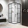 Душевая кабина Niagara Standart ST90/15QR/KL/BKT (90х90х225) низкий поддон(15см),черный,стекло прозрачное,3 места