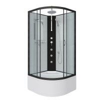 Душевая кабина Niagara Classic NG-6708-14BKTG (90х90х210) высокий поддон(40см),черный,стекло прозрачное,4 мест