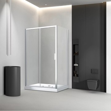 Душевой угол Veconi Rovigo RV-046BС, 1000х1100х1950, никель брашинг, стекло прозрачное