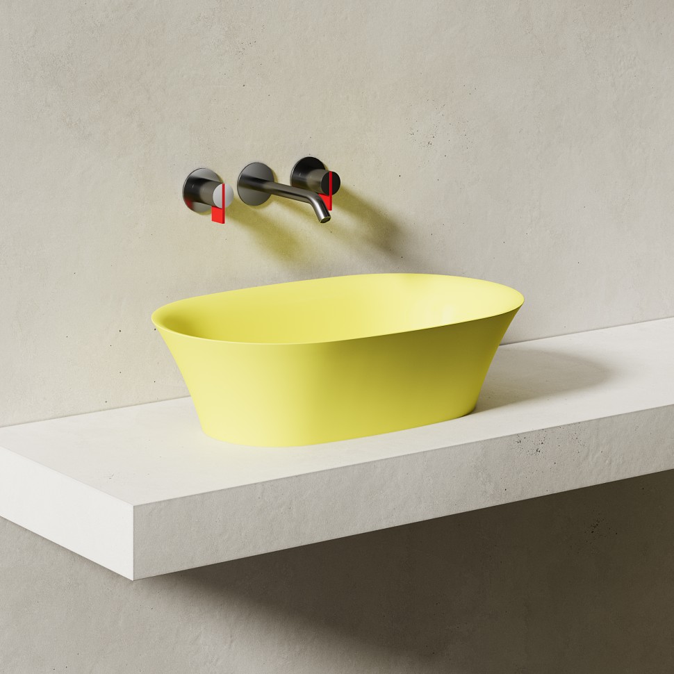 Раковина накладная MONA 600х390х165 S-Stone Матовое