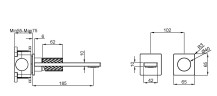 Смеситель для раковины Альто (Alto) VBFW-6AL1CH встраиваемый, хром