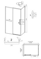 Душевое ограждение Grossman Style 100.K33.05.120.21.00-200.K33.05.90.21.00 (120х90х195) раздвижная,черный матовый,стекло прозрачное,2 места